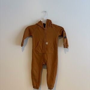Carhartt Tan Kids Hooded Zip Up One Piece